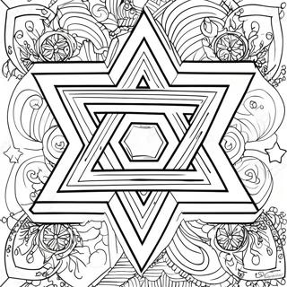 Jewish Star Of David Coloring Page 5442-4355