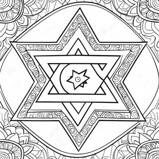 Jewish Star Of David Coloring Page 5442-4356