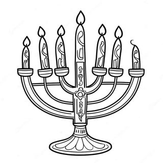 Hanukkah Menorah Coloring Page 5443-4358