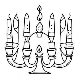 Hanukkah Menorah Coloring Page 5443-4360