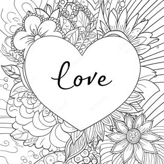 Colorful Share The Love Heart Coloring Page 54452-45322