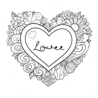 Colorful Share The Love Heart Coloring Page 54452-45324