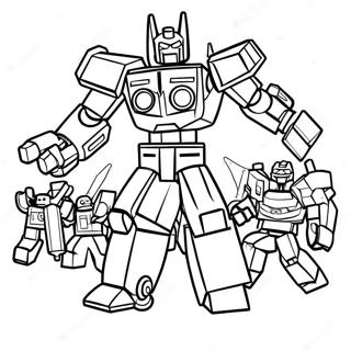 Colorful Lego Transformer Battle Scene Coloring Page 54472-45346