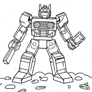 Colorful Lego Transformer Battle Scene Coloring Page 54472-45347