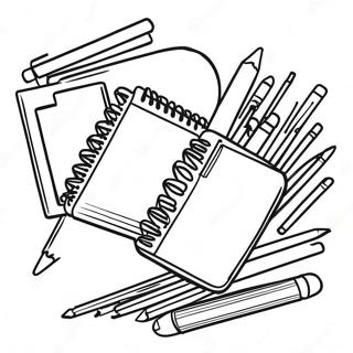 Colorful School Supplies Coloring Page 54502-45369