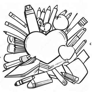 Colorful School Supplies Coloring Page 54502-45370