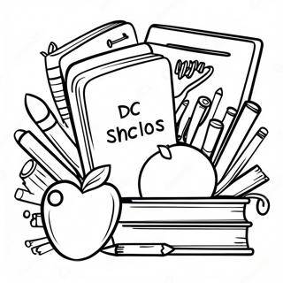 Colorful School Supplies Coloring Page 54502-45371