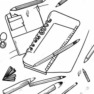 Colorful School Supplies Coloring Page 54502-45372