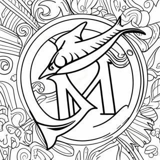 Miami Marlins Logo Coloring Page 54511-45375