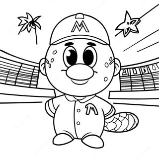 Miami Marlins Mascot Coloring Page 54512-45380