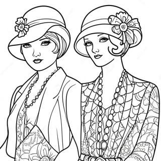 1920s Vintage Fashion Coloring Page 54521-45382