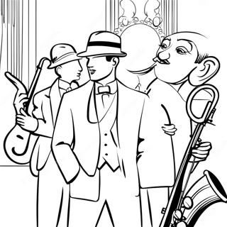 1920s Jazz Music Scene Coloring Page 54522-45389