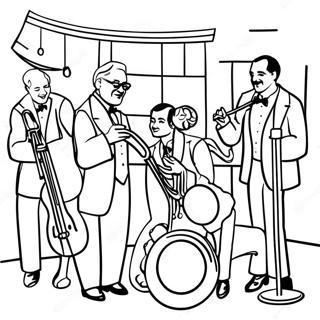 1920s Jazz Music Scene Coloring Page 54522-45392