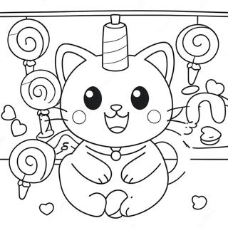 Cute Candy Cat In A Sweet Shop Coloring Page 54532-45394