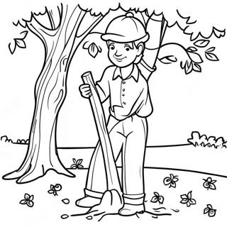 Johnny Appleseed Planting Trees Coloring Page 54562-45410