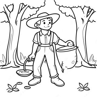 Johnny Appleseed Planting Trees Coloring Page 54562-45412