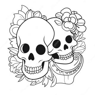 Love Skull Coloring Page 54571-45422