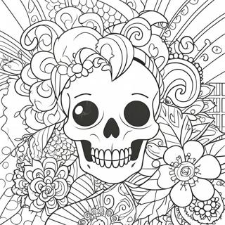 Love Skull Coloring Page 54571-45424