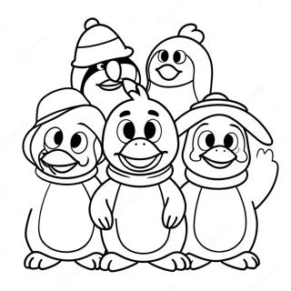 Cheerful Club Penguin Characters Coloring Page 54602-45451