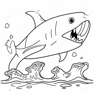 Epic Megalodon Jumping Coloring Page 54622-45461