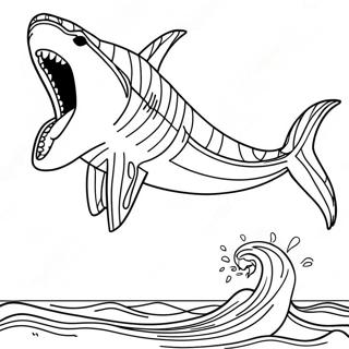 Epic Megalodon Jumping Coloring Page 54622-45462