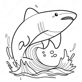 Epic Megalodon Jumping Coloring Page 54622-45464