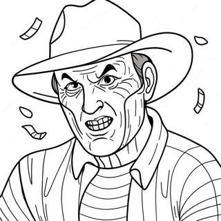 Scary Freddy Krueger In Dreams Coloring Page 54652-45490