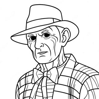 Scary Freddy Krueger In Dreams Coloring Page 54652-45491