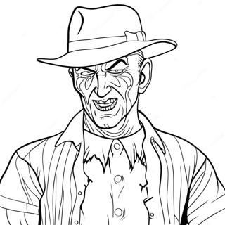 Scary Freddy Krueger In Dreams Coloring Page 54652-45492