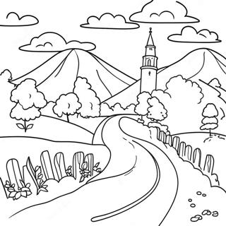 Beautiful Polish Landscape Coloring Page 54672-45514