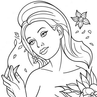 Eve With Flowers Coloring Page 54692-45527