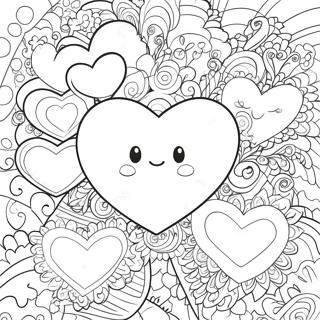 Cute Love Hearts Coloring Page 5473-4381