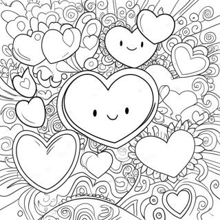 Cute Love Hearts Coloring Page 5473-4382