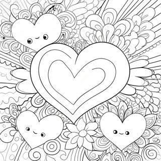 Cute Love Hearts Coloring Page 5473-4383