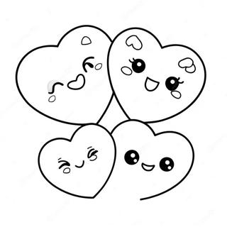 Cute Love Hearts Coloring Page 5473-4384