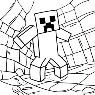 Minecraft Creeper In Action Coloring Page 54752-45567