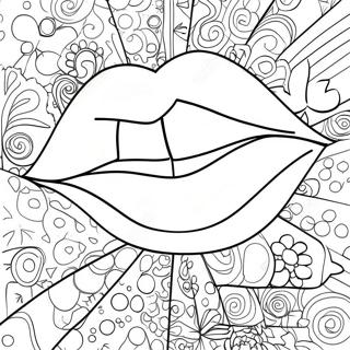 Pop Art Lips Coloring Pages