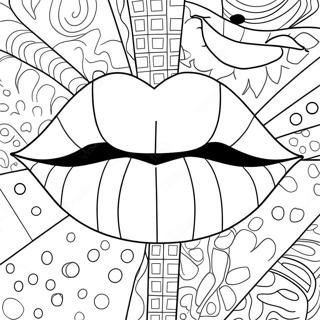 Bold Pop Art Lips Coloring Page 54802-45618