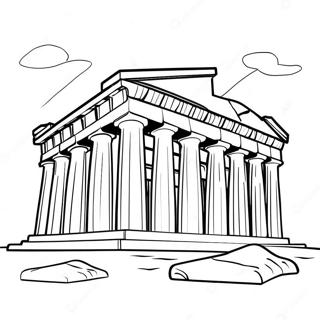 Ancient Parthenon Coloring Page 54822-45628