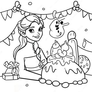 Frozen Birthday Coloring Pages