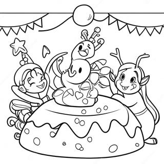 Frozen Birthday Celebration Coloring Page 54841-45630