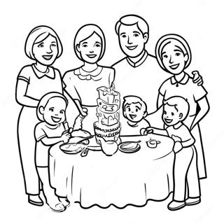 Fun Family Gathering Coloring Page 54852-45651