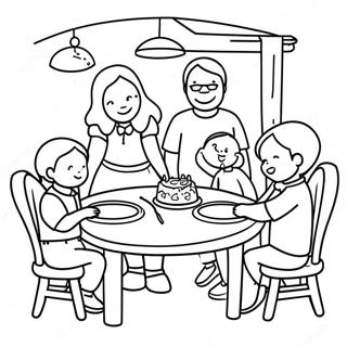 Fun Family Gathering Coloring Page 54852-45652