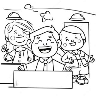 Joyful Sunday School Kids Coloring Page 54862-45655