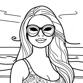 Summer Barbie Coloring Pages