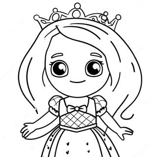 Cute Roblox Princess In Sparkling Dress Coloring Page 54922-45705