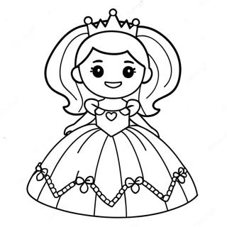 Cute Roblox Princess In Sparkling Dress Coloring Page 54922-45706