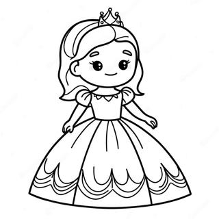 Cute Roblox Princess In Sparkling Dress Coloring Page 54922-45707