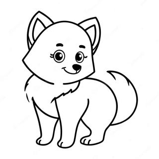 Cute Arctic Fox Coloring Pages