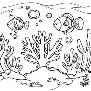 Vibrant Coral Reef Scene Coloring Page 5493-4398